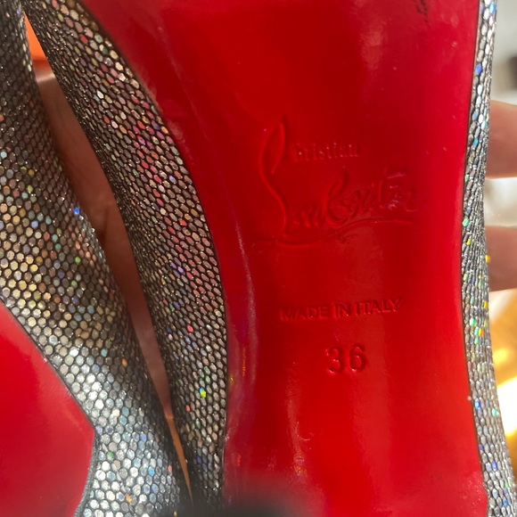 Silver Sparkly Christian Louboutin Heels - Picture 10 of 11